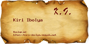Kiri Ibolya névjegykártya